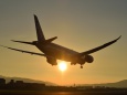 B788 Landing in Sunset