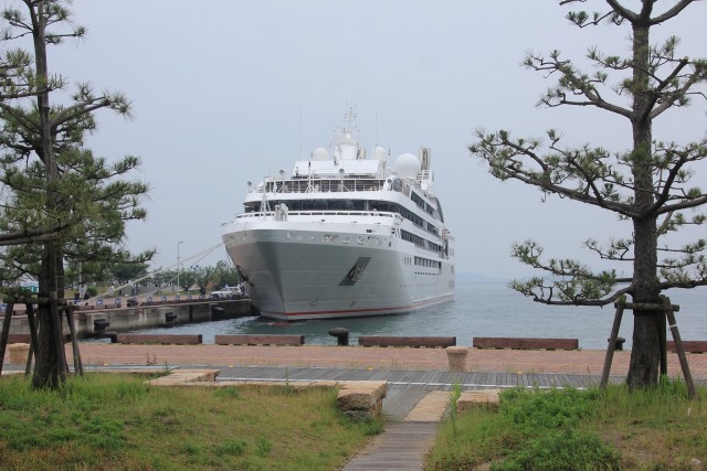 公園から見える客船