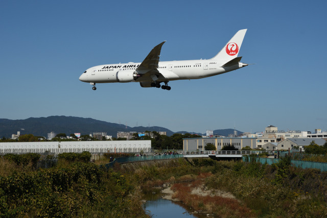 B788 千里川にて