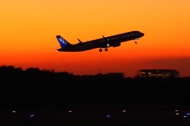 夕暮れ時のtake off