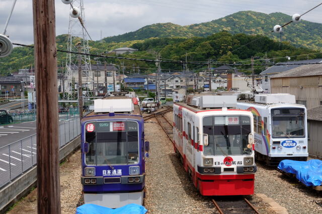 豊橋の電車庫にて