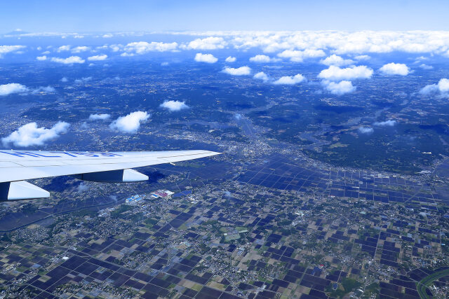 成田空港上空