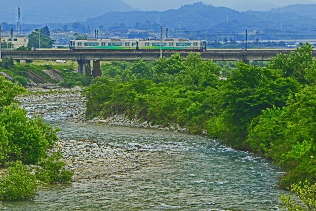 皐月川を渡る